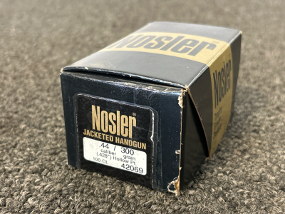 Box Of Nosler Jacketed Handgun .44 Cal 300 Gr. Ammo
