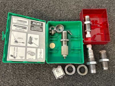 Reloading Dies: Lee 22-250, Shellholder No. 408, Lee 45 Colt, and RCBS Primer Pocket Swager
