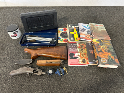 Gun and Rifle Parts, Rifle Cleaning Supplies, Ruger Gun Case, and Firearm Books