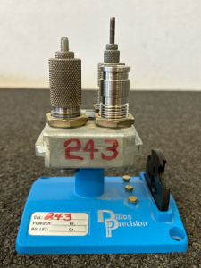 Dillon Precision .243 Winchester Reloading Die Set On Toolhead
