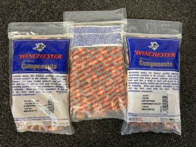 Winchester Metallic Components 38/357 158 Gr. JHP-Notched Bullets (300 Count)