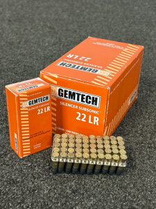 Box Of Gemtech Silencer Subsonic 22 LR 42 Gr. Lead Round Nose 1020 FPS