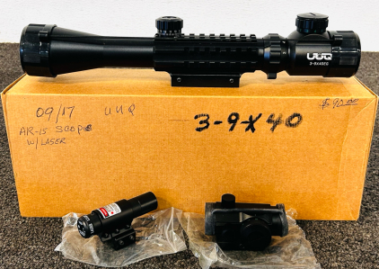 UUQ Tactical 3-9x40mm AR-15 Scope With Laser