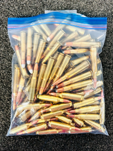 Bag Of Mixed Ammunition: 30-30 Win, 22 Nosler, Win 6.5x 55