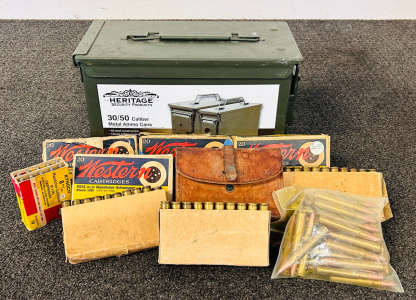 Metal Ammo Box With Mixed 8mm Ammunition