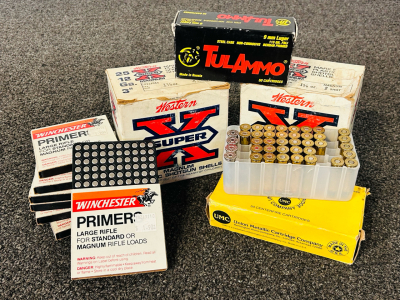 Mixed Ammunition Includes: Western Super-X 12 Ga, 9mm Luger, .357 Mag, and Winchester Large Rifle Primers