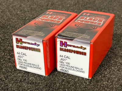(200) Count Of Hornady Black Powder 44 Cal Lead Round Balls For Muzzleloading