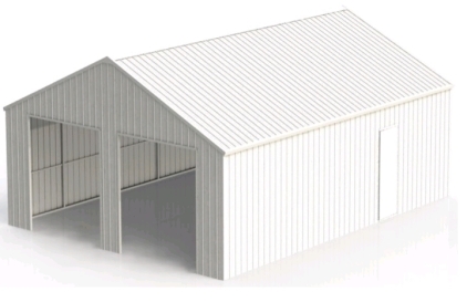 New AllMetal Double Garage Steel Barn Shed 45'x25' #K4525