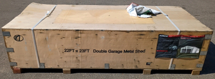 New AllMetal 22ftx23ft Double Garage Metal Shed #K2119