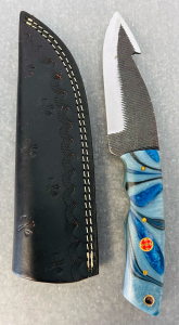 Custom Handmade Knife &ndash; Textured Carbon Steel Blade With Custom Resin Handle- 9" Overall Length