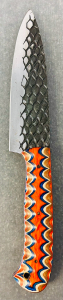 Custom Handmade Fixed Blade Knife &ndash;Textured Blade w/ Multicolor Micarta Handle- 11" Overall Length