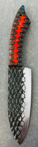 Custom Handmade Fixed Blade Knife &ndash; Textured Blade w/ Multicolor Micarta Handle- 10" Overall Length