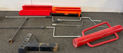 Emergency Warning Triangles, Weight Distribution Hitch, Lug Wrench, Various Tools