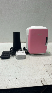 Cooluli Mini Fridge No Power Cord, Simpli Safe Alarm Keypad and Tower And Indoor Siren