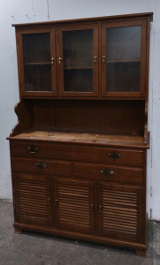 48"x 18&frac12;"x 75" Vintage Wooden China Hutch