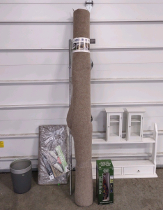 (1) Indoor/Outdoor 6'x 8' Area Rug, (1) 24"x 96" Premium Dual-Surface Rug Pad, (1) 8" Tiny Trash Can & More!!