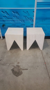 (2) White Wooden End Tables