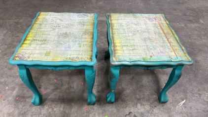 (2) Turqiose End Or Night Stand Tables