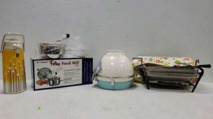 Farberware Electric Broiler, Foley Food Mill 3,3Ml, Himalaya Air Pot, Lady Sunbeam Hair Dryer