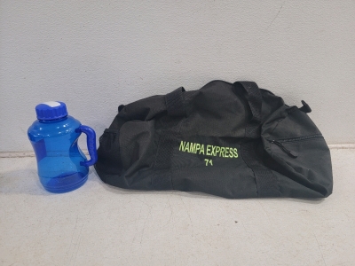 (41) Port and Co. Round Duffels, (39) Water Bottles and more