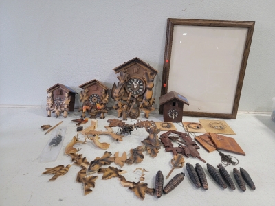 (4) German Cuckoo Clocks For Repair