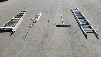 Warner A Frame 8 Ft Ladder And Aluminum Extension Ladder. Shepard Hook and More