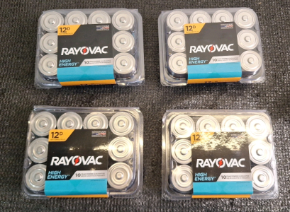 (4) Packs Of (12) Rayovac High Energyl D Alkaline Batteries