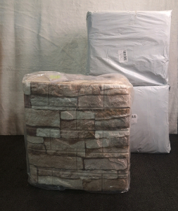 (2) 40-Piece Packs Of 13.5" x 15" 3D Foam, Thin Block, Self Adhesive Wall Panels, Rock Gray <br/>