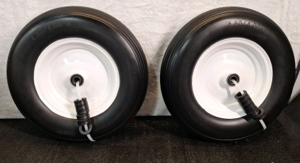 (1) 2-PackOf 4.80/4.00-8 Flat-Free 16" Tires, 3/8" Hub & Extra Bearings