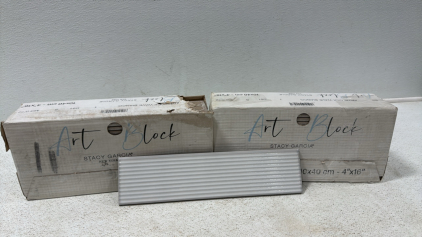 (2) Boxes Of ArtBlock Wave Blanco Tiles 4&rdquo;x16&rdquo; Each Approximately 36 Tiles