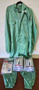 (7) SAS Nylon|Cotton Reusable Coverall Moonsuits (2 Medium & 5 XLarge) & (1) Green CRS Nylon Reusable Branded Coverall Moonsuit (2XLarge) | +$150 Combined Value!