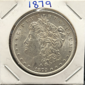1879 Morgan Silver Dollar, 90% Silver Content, 1.5 in. Diameter