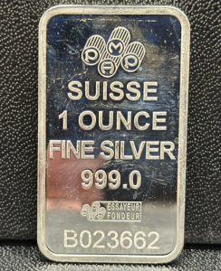 PAMP Suisse 1 Ounce Silver Bar, 999.0 Purity, Lady Fortuna Design