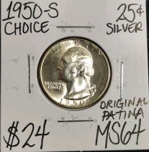 1950-S MS64 Choice Silver Washington Quarter