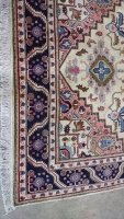 Floral Wool Beige Turkish Rug - 3