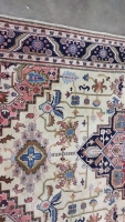 Floral Wool Beige Turkish Rug - 4