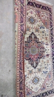 Floral Wool Beige Turkish Rug - 11