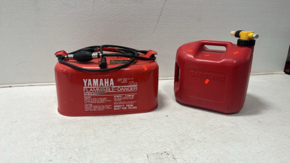 2 Gas Cans,(1) Yamaha For Boats, 1 5 Gallon