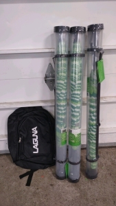 (3) (Green) Bright Night Illuminated Umbrella & (1) (Black) Laguna Backpack