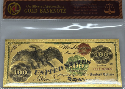 KL Gold Banknote Replica, 99.9% Pure 24K Gold, Model KL/2016/C0520