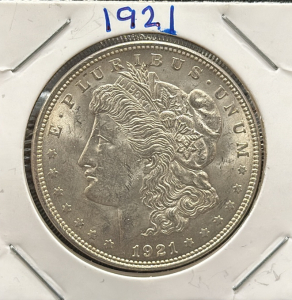 1921 Morgan Silver Dollar, US Mint, Philadelphia Mint, 90% Silver