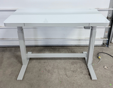 (1) Adjustable Height Glass & Metal Standing Desk