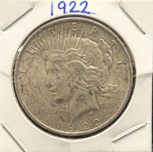 1922 United States Peace Dollar, Philadelphia Mint, 90% Silver