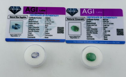 (2) Certified Natural Gemstones w/ COAs