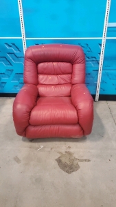 Leather Glider Recliner, Red