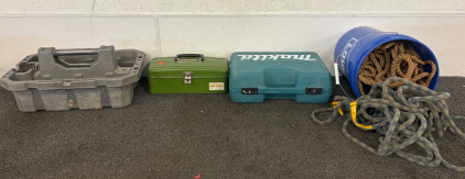 Various Tool Chests, Staple Guns, Bucket of Rope
