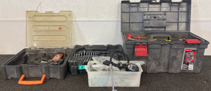 Rubbermaid and Black & Decker Tool Chests with Various Tools