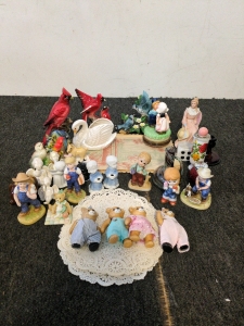 Antique collection of Glass figures and Birds