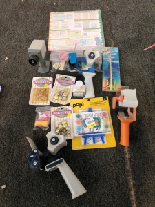 Art Supplies and tape dispensers