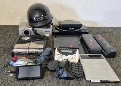 Epson Projector (Unable to Test), Memphis Power Reference Car Amp(Unable to Test), Samsung DVD Player(Unable to Test), Epson Portable Printer(Unable to Test), Brother Portable Painter(Unable to Test), Wacom Digital Drawing Pad with Accessories, Brother L